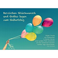 Postkarten: Herzlichen Glückwunsch, 4 Stück - und Gottes Segen zum Geburtstag