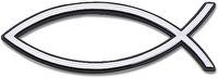 Reliefaufkleber \"Fisch\" - 13 cm silber