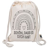 Turnbeutel \"Regenbogen\" - Schön, dass es dich gibt