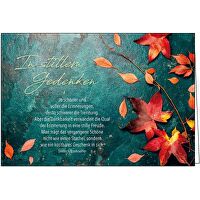 Faltkarte: Je schöner und voller die Erinnerung - Trauer - In stillem Gedenken