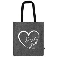 Einkaufstasche aus Filz \"Danke, Gott\" - Ps 33,5