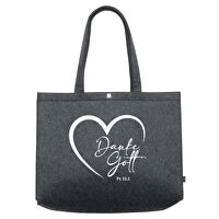 Filz-Einkaufsshopper \"Danke, Gott\" - dunkelgrau