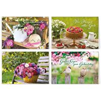 Faltkartenserie: Geburtstag, 4 Stück