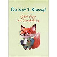 Postkarten: Du bist 1. Klasse!, 4 Stück - Gottes Segen zur Einschulung