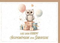 Faltkarte \"Zum Geburtstag\" - Eule