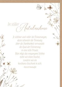 Faltkarte \"In stiller Anteilnahme\"
