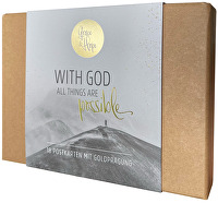 With God all things are possible - Postkartenset - 18 Postkarten mit Goldprägung