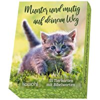 Karten-Box: Munter und mutig auf deinem Weg - 55 Tierkarten mit Bibelworten
