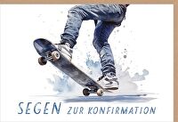 Faltkarte \"Segen zur Konfirmation\" - Skateboard