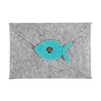 Filz-Kuvert mit Karte - hellgrau