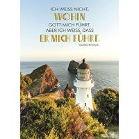 Postkarten: Ich weiss nicht, wohin Gott mich führt, 4 Stück - aber ich weiss, dass er mich führt. Gorch Fock