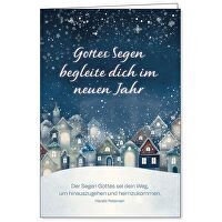 Faltkarte: Gottes Segen begleite dich im neuen Jahr - Der Segen Gottes sei dein Weg, um hinauszugehen und heimzukommen. Harald Petersen