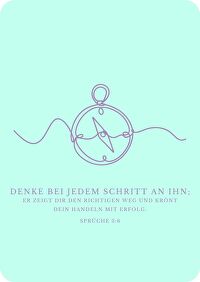 Postkarte \"One Line - Kompass\"