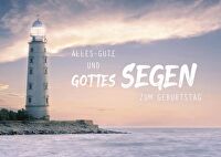 Postkarten \"Alles Gute\" - Leuchtturm 12 Stück - und Gottes Segen zum Geburtstag
