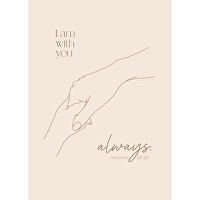 Postkarten: I am with you always. 4 Stück - Matthew 28,20
