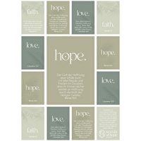 Aufkleber-Grußkarten: faith.hope.love. 4 Stück