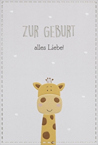Faltkarte \"Zur Geburt alles Liebe!\" - Giraffe - Psalm 139,14