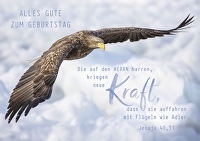 Faltkarte \"Alles Gute zum Geburtstag\" - Adler - Jesaja 40,31