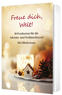 Freue dich, Welt! &ndash; Postkartenset - 18 Postkarten für die Advents- und Weihnachtszeit. Mit Bibelversen.