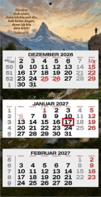 3-Monatsplaner Jahreslosung 2027 - Fürchte dich nicht, denn ich bin mit dir; hab keine Angst, denn ich bin dein Gott! Jesaja 41,10