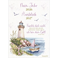 Postkarten: Mein Jahr 2026 - Ausblick 2027 Grafik, 12 Stk. - Fürchte dich nicht, denn ich bin mit dir; hab keine Angst, denn ich bin dein Gott! Jesaja 41,10