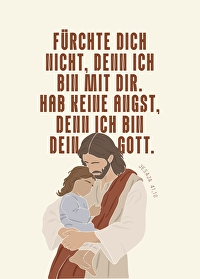 Jahreslosung 2027 - Postkarte \"Geborgen\" - Fürchte dich nicht, denn ich bin mit dir. Hab keine Angst, denn ich bin dein Gott. Jesaja 41,10