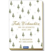 Postkartenbox \"Frohe Weihnachen\" - und ein gesegnetes neues Jahr - 12 Grusskarten mit Bibelversen