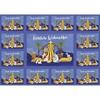 Aufkleber-Gruß-Karten: Fröhliche Weihnachten, 4 Stück