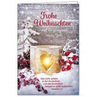 Faltkarte: Frohe Weihnachten Joh.1,5 - und ein gesegnetes neues Jahr