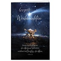 Faltkarte: Gesegnete Weihnachten Lk.2,11 - Denn euch ist heute der Heiland geboren, welcher ist Christus, der Herr. Lukas 2,11