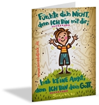 Jahreslosung 2027 - Faltkarten 10 Stück - Fürchte dich nicht, denn ich bin mit dir; hab keine Angst, denn ich bin dein Gott. Jesaja 41,10