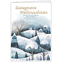 Faltkarte: Gesegnete Weihnachten - Gottes Sohn wurde Mensch, damit der Mensch seine Heimat habe in Gott Hildegard von Bingen