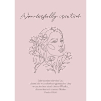 Postkarten: Wonderfully created 4 Stück - Psalm 139,14